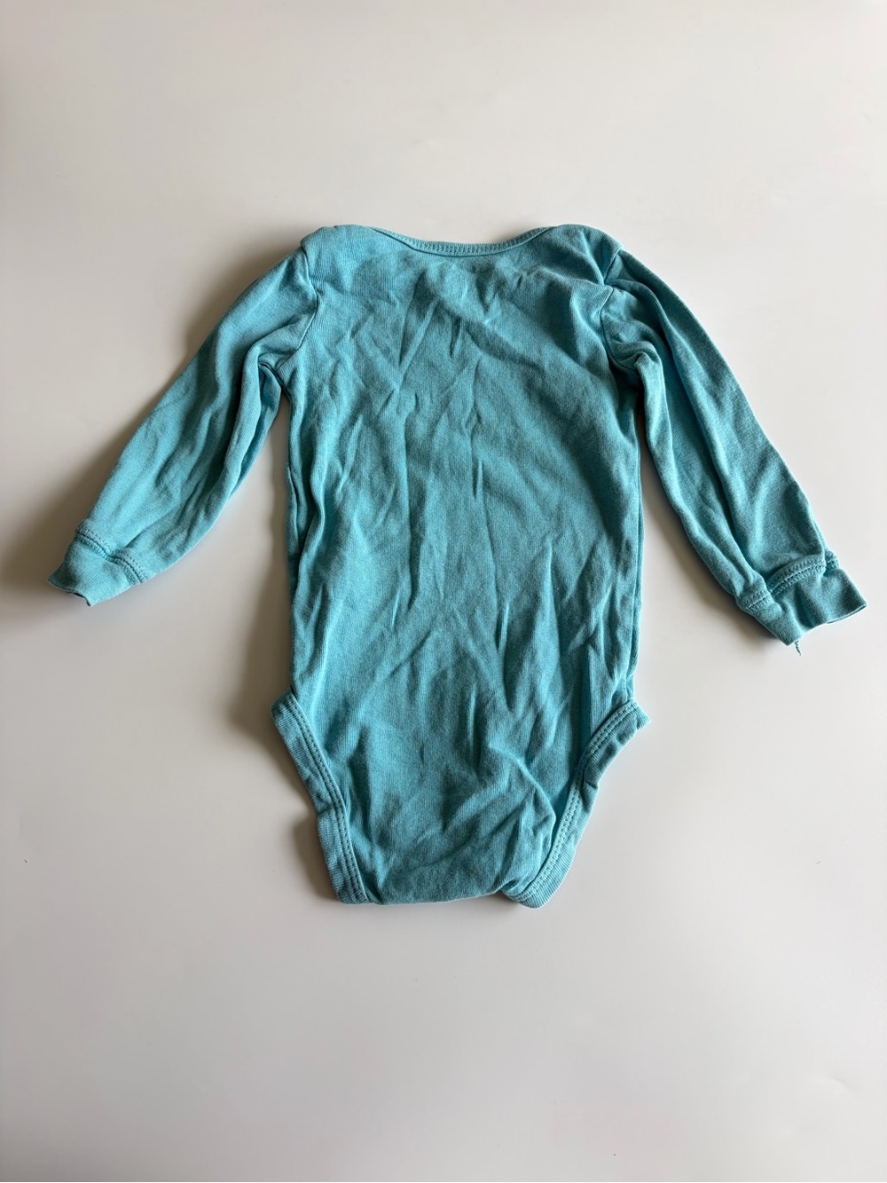 Bundle of Baby Boy Onesies Size 12-18 Months Long Sleeve Blue Gingham Gray Teal - Picture 16 of 16